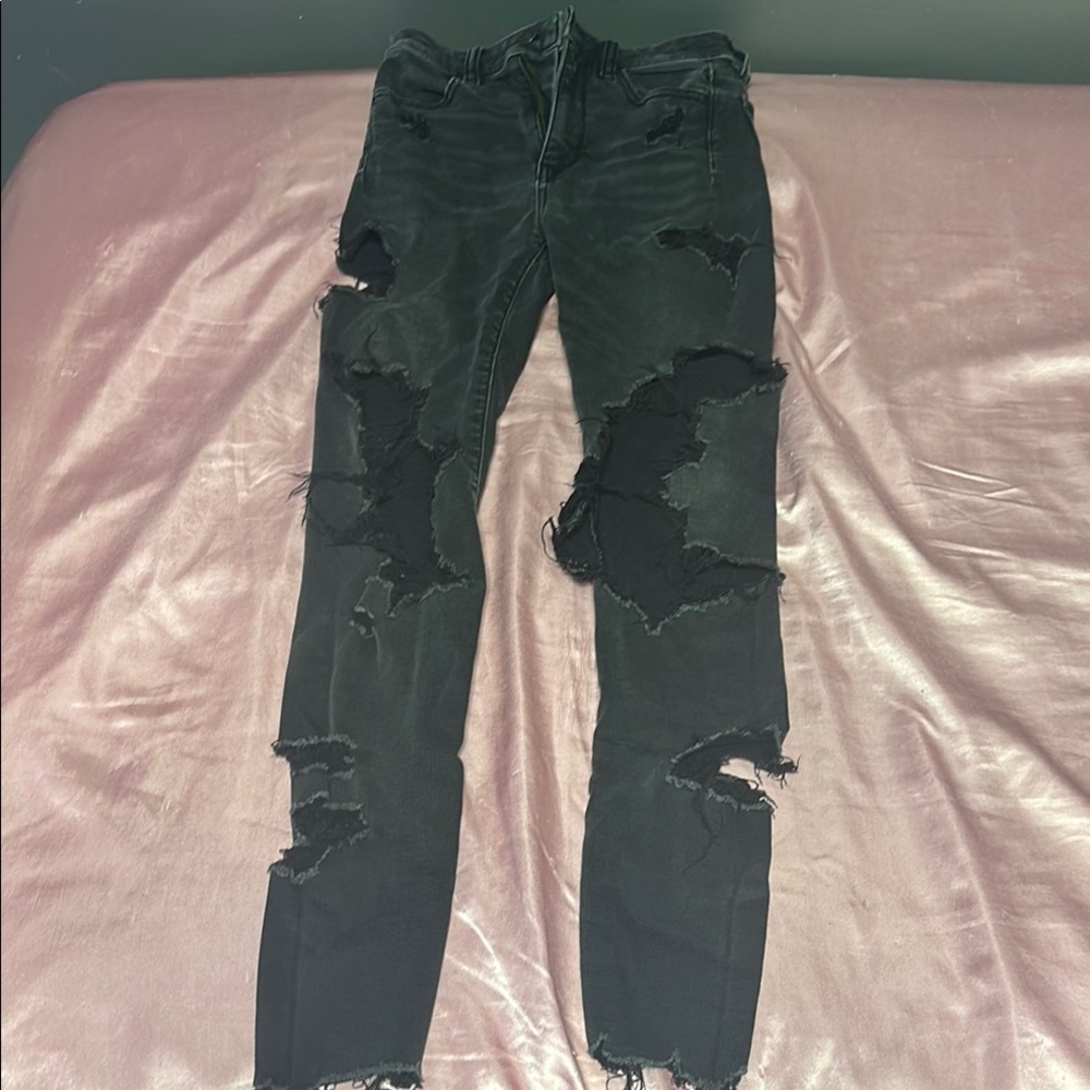 Distressed Black Jeans